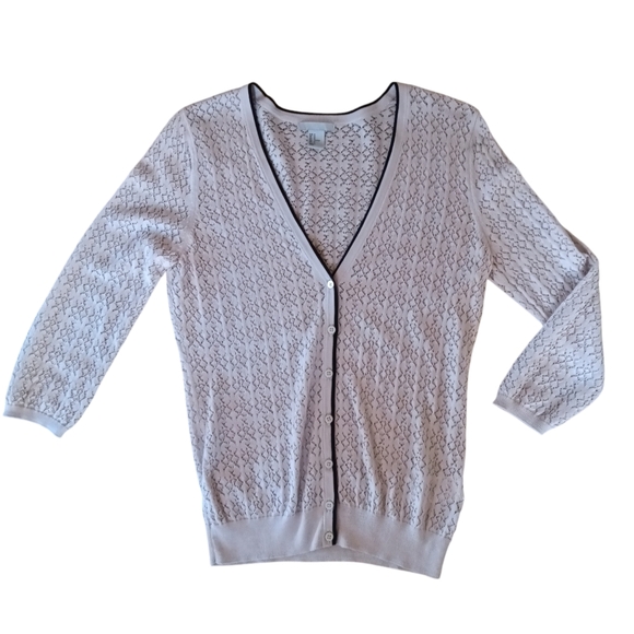 H&M Contrasting Delicate Lace Button Down Cardigan Sweater Size Medium - Picture 6 of 7